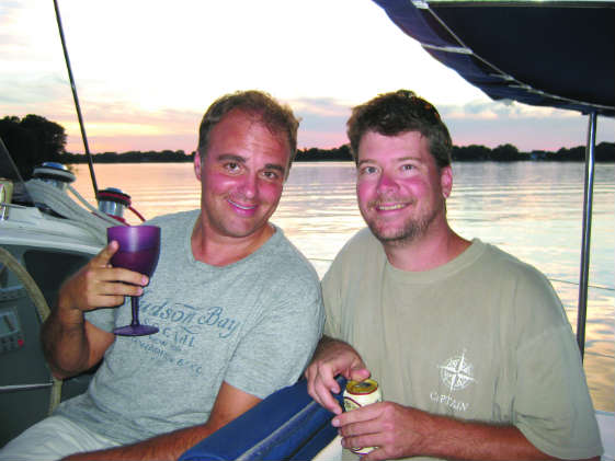 If there's a party going on, it will be on the cruising cat. Photo by Molly Winans